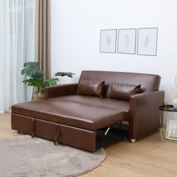 โซฟาเบด PVC 3 ที่นั่ง รุ่นมิกิ - สีน้ำตาล