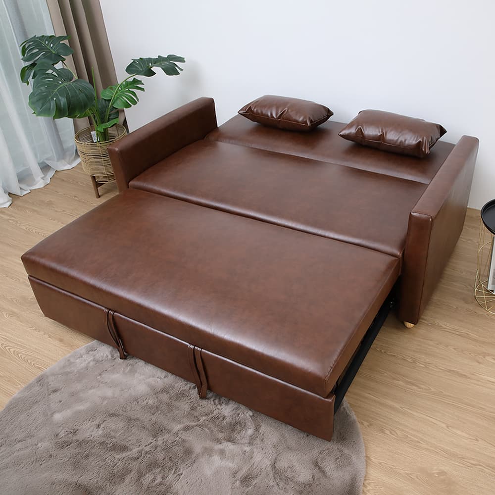 โซฟาเบด PVC 3 ที่นั่ง รุ่นมิกิ - สีน้ำตาล