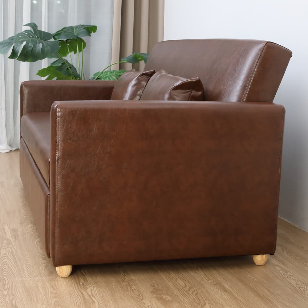 โซฟาเบด PVC 3 ที่นั่ง รุ่นมิกิ - สีน้ำตาล