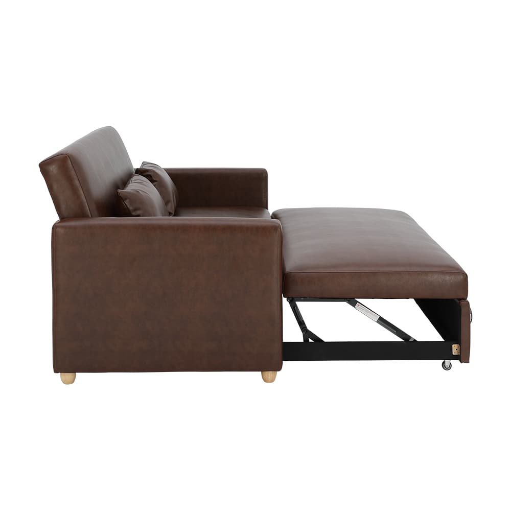 โซฟาเบด PVC 3 ที่นั่ง รุ่นมิกิ - สีน้ำตาล