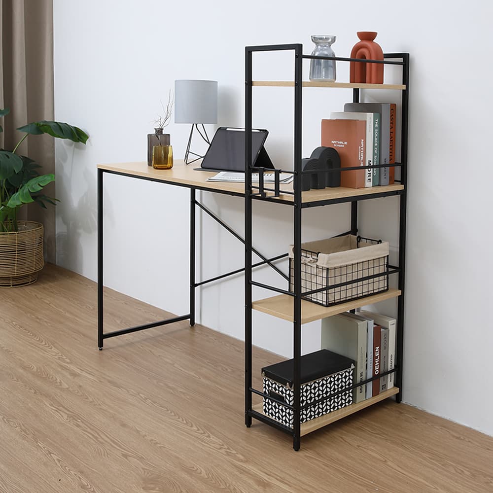 โต๊ะทำงานอเนกประสงค์ รุ่นคอนเนอร์ ขนาด 120 ซม. - สีธรรมชาติ/ดำ