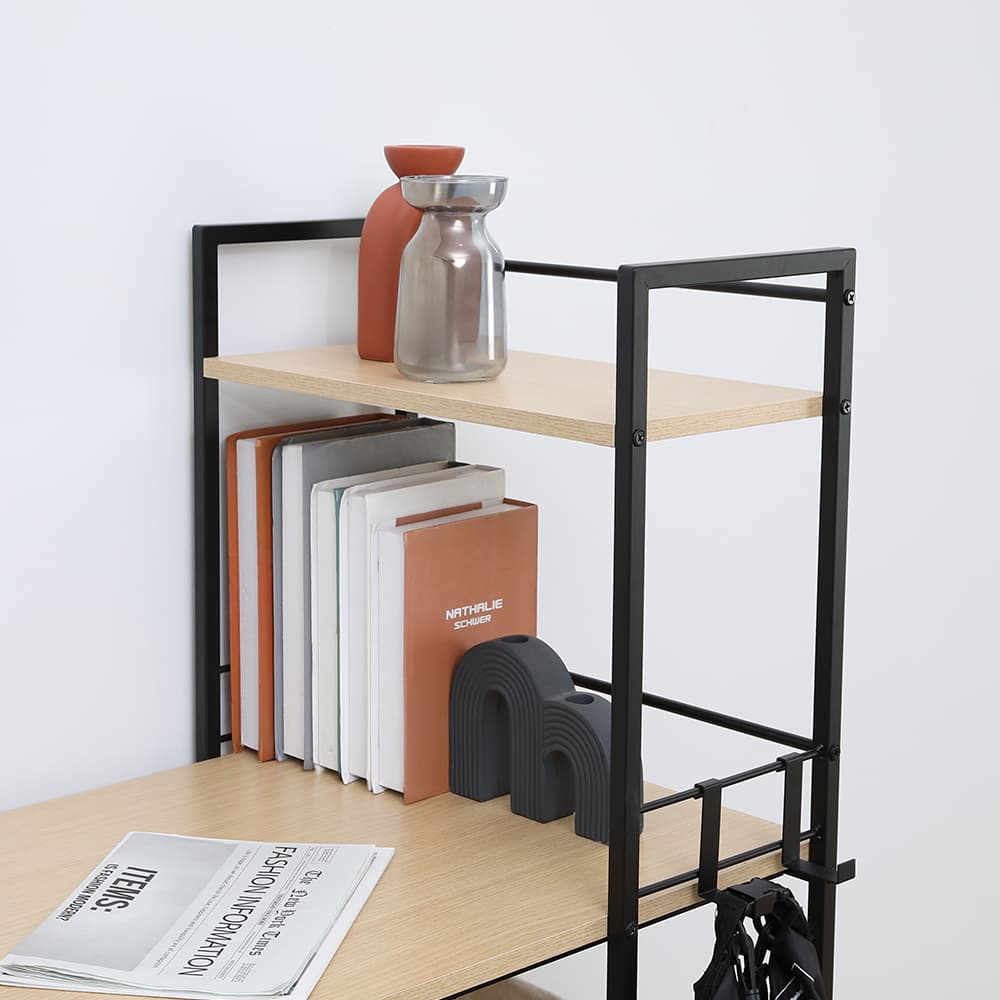 โต๊ะทำงานอเนกประสงค์ รุ่นคอนเนอร์ ขนาด 120 ซม. - สีธรรมชาติ/ดำ