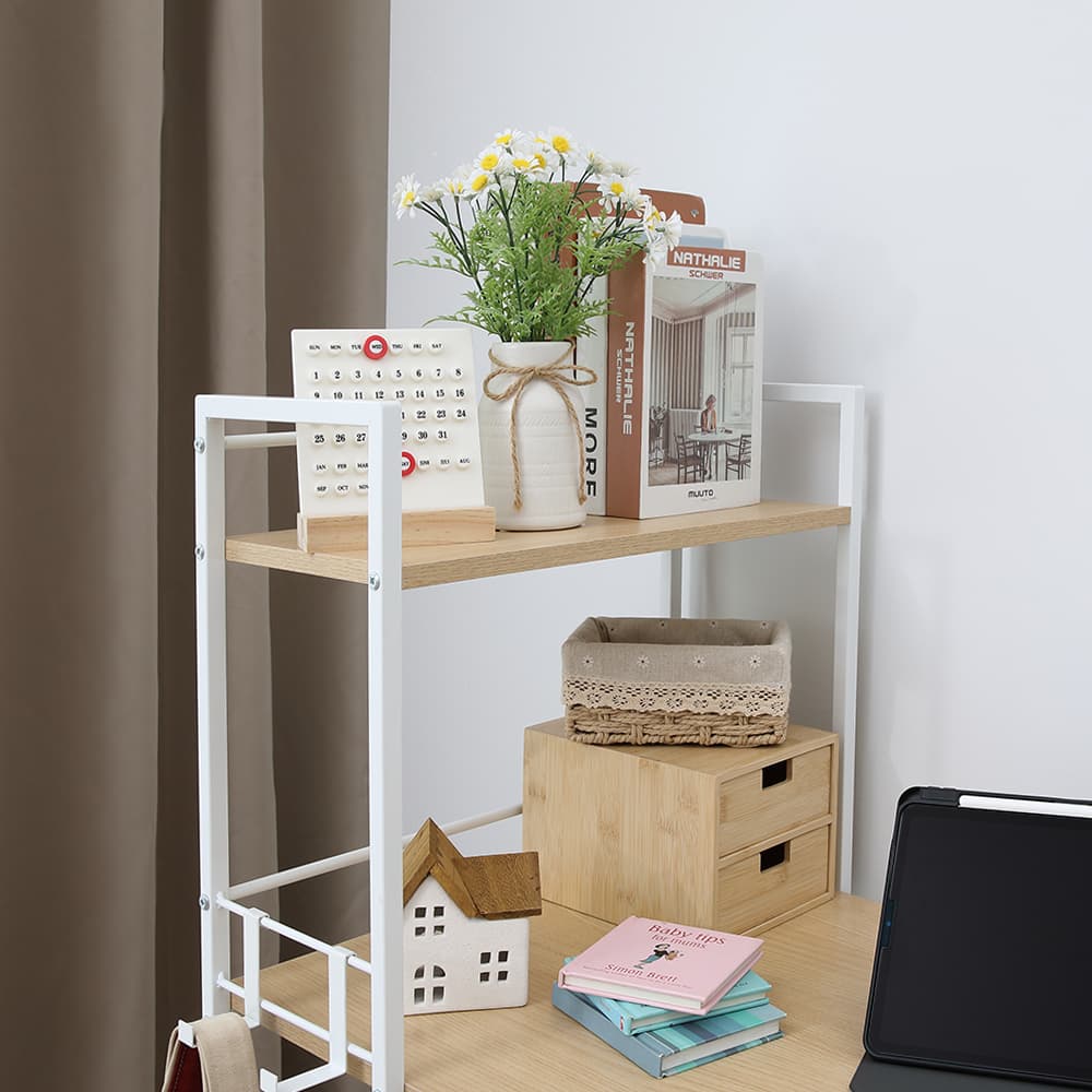 โต๊ะทำงานอเนกประสงค์ รุ่นคอนเนอร์ ขนาด 120 ซม. - สีธรรมชาติ/ขาว