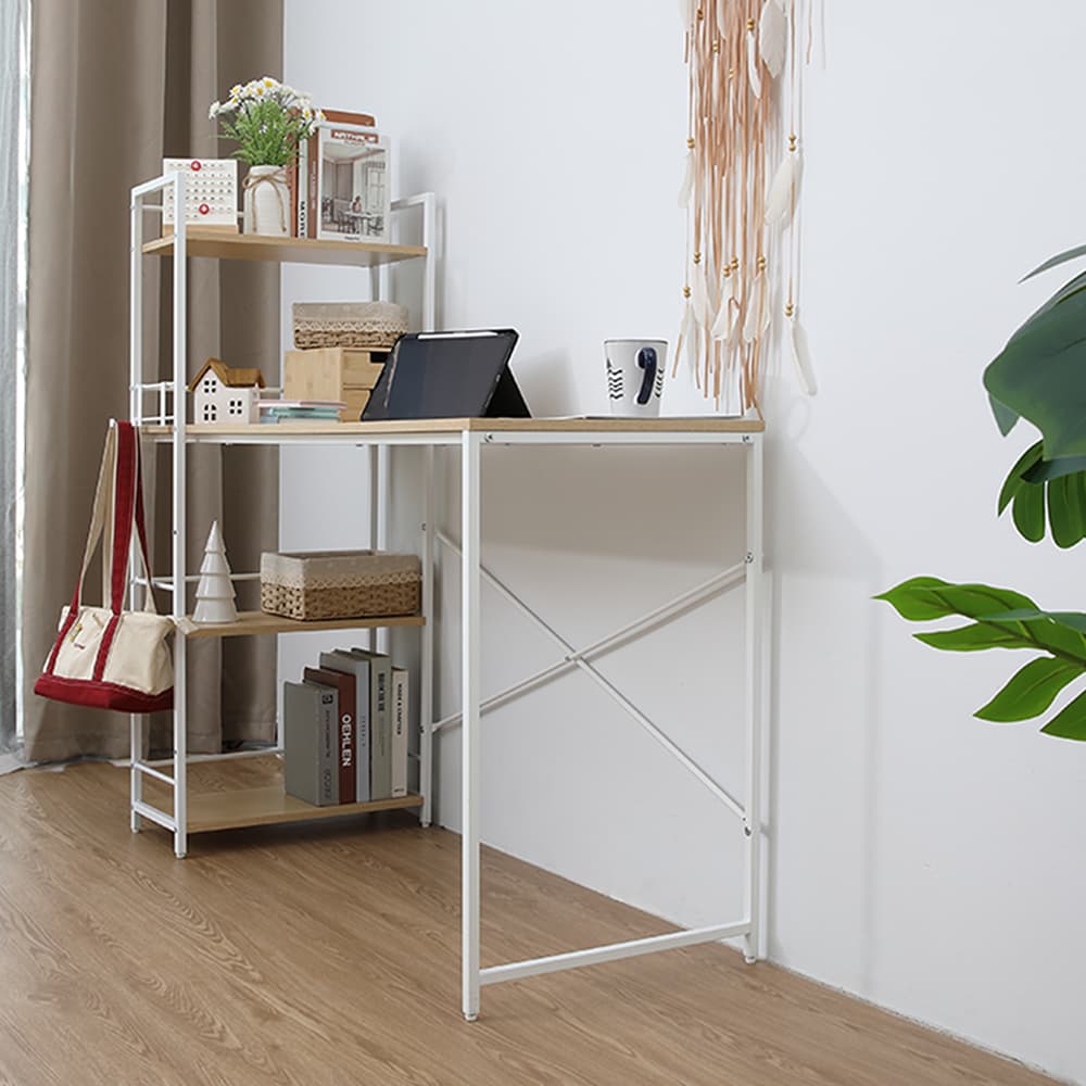 โต๊ะทำงานอเนกประสงค์ รุ่นคอนเนอร์ ขนาด 120 ซม. - สีธรรมชาติ/ขาว