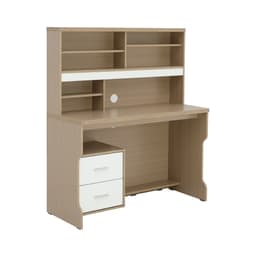 โต๊ะทำงานพร้อมชั้นวาง รุ่นมินิโอ - สีธรรมชาติ/ขาว