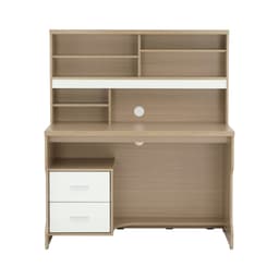 โต๊ะทำงานพร้อมชั้นวาง รุ่นมินิโอ - สีธรรมชาติ/ขาว