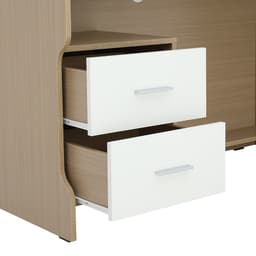 โต๊ะทำงานพร้อมชั้นวาง รุ่นมินิโอ - สีธรรมชาติ/ขาว