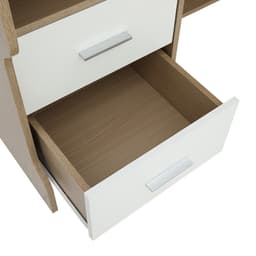 โต๊ะทำงานพร้อมชั้นวาง รุ่นมินิโอ - สีธรรมชาติ/ขาว