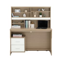 โต๊ะทำงานพร้อมชั้นวาง รุ่นมินิโอ - สีธรรมชาติ/ขาว