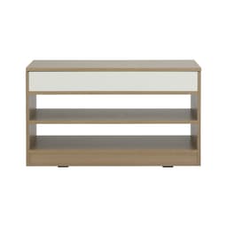 ตู้รองเท้า 2 ชั้น รุ่นมินิโอ - สีธรรมชาติ/ขาว