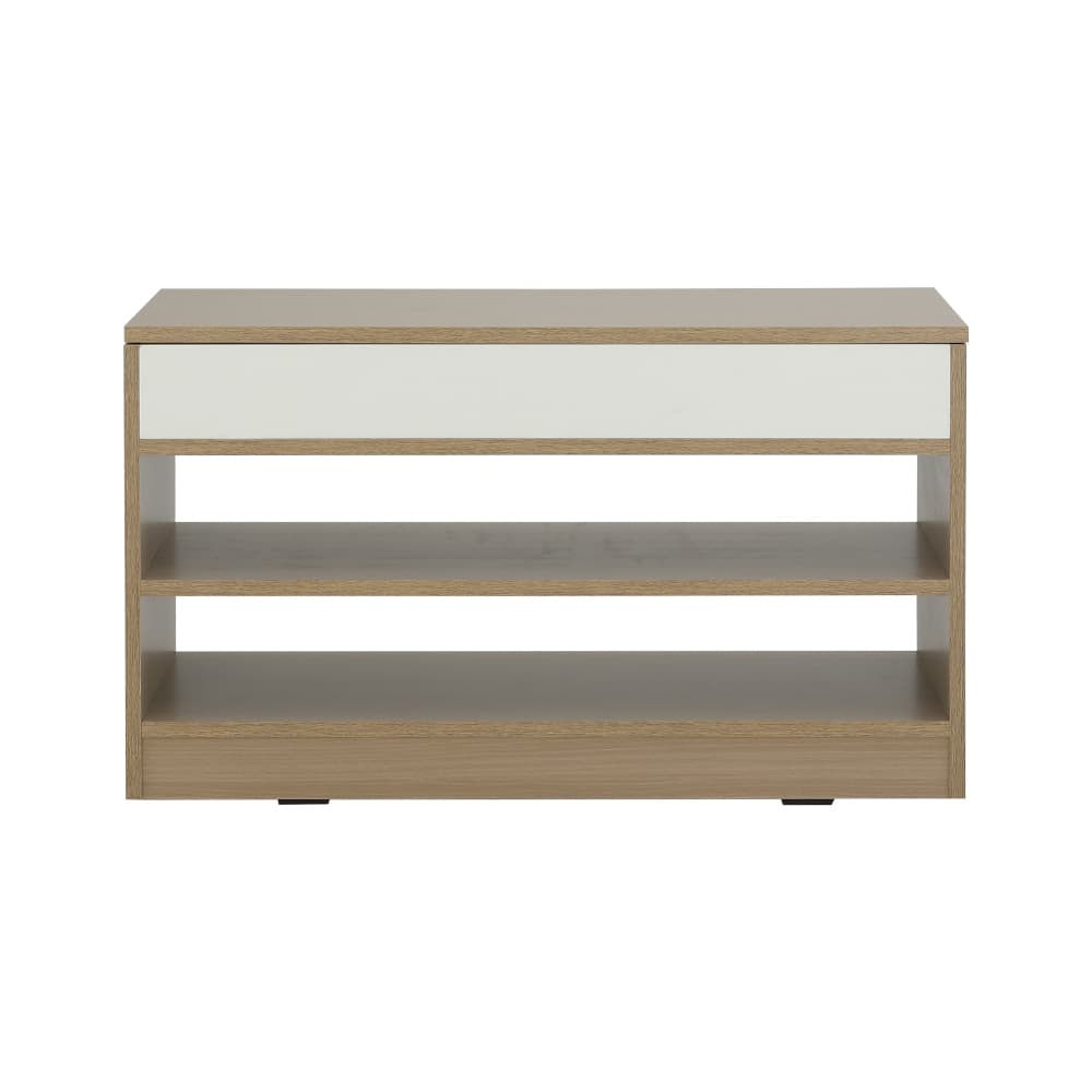 ตู้รองเท้า 2 ชั้น รุ่นมินิโอ - สีธรรมชาติ/ขาว