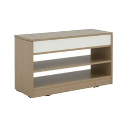 ตู้รองเท้า 2 ชั้น รุ่นมินิโอ - สีธรรมชาติ/ขาว