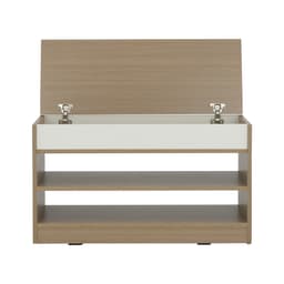 ตู้รองเท้า 2 ชั้น รุ่นมินิโอ - สีธรรมชาติ/ขาว