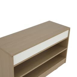 ตู้รองเท้า 2 ชั้น รุ่นมินิโอ - สีธรรมชาติ/ขาว