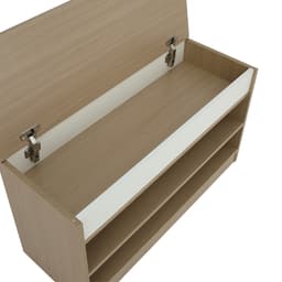 ตู้รองเท้า 2 ชั้น รุ่นมินิโอ - สีธรรมชาติ/ขาว