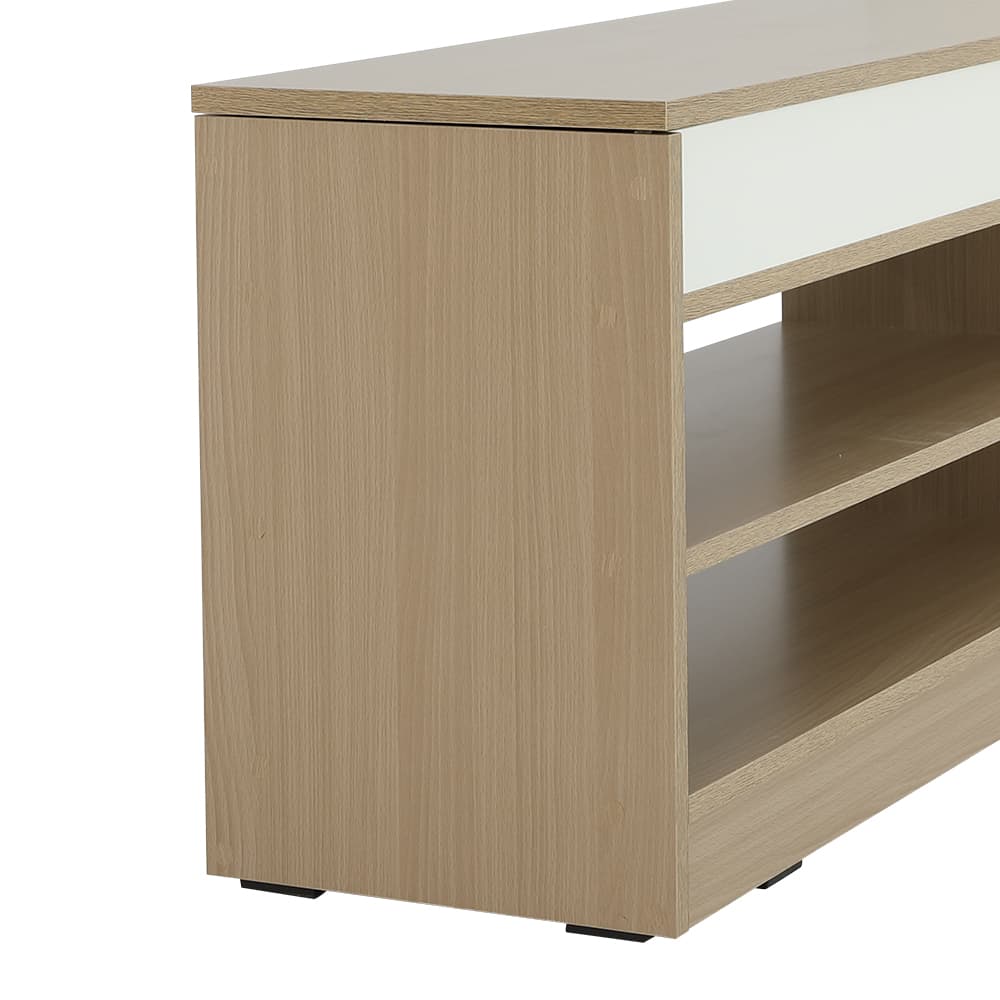 ตู้รองเท้า 2 ชั้น รุ่นมินิโอ - สีธรรมชาติ/ขาว