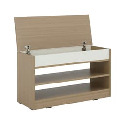 ตู้รองเท้า 2 ชั้น รุ่นมินิโอ - สีธรรมชาติ/ขาว