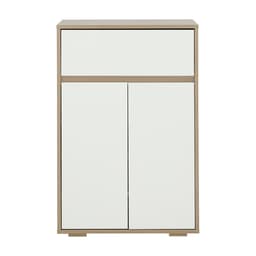 ตู้รองเท้าพร้อมลิ้นชัก รุ่นมินิโอ - สีธรรมชาติ/ขาว