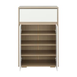 ตู้รองเท้าพร้อมลิ้นชัก รุ่นมินิโอ - สีธรรมชาติ/ขาว