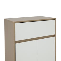 ตู้รองเท้าพร้อมลิ้นชัก รุ่นมินิโอ - สีธรรมชาติ/ขาว