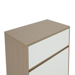 ตู้รองเท้าพร้อมลิ้นชัก รุ่นมินิโอ - สีธรรมชาติ/ขาว