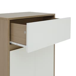 ตู้รองเท้าพร้อมลิ้นชัก รุ่นมินิโอ - สีธรรมชาติ/ขาว