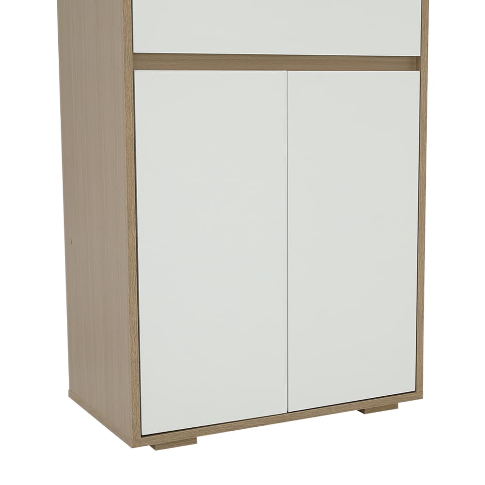 ตู้รองเท้าพร้อมลิ้นชัก รุ่นมินิโอ - สีธรรมชาติ/ขาว