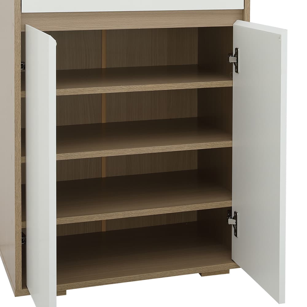 ตู้รองเท้าพร้อมลิ้นชัก รุ่นมินิโอ - สีธรรมชาติ/ขาว