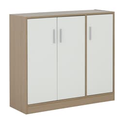 ตู้รองเท้า 3 บาน รุ่นมินิโอ ขนาด 90 ซม. - สีธรรมชาติ/ขาว