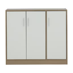 ตู้รองเท้า 3 บาน รุ่นมินิโอ ขนาด 90 ซม. - สีธรรมชาติ/ขาว