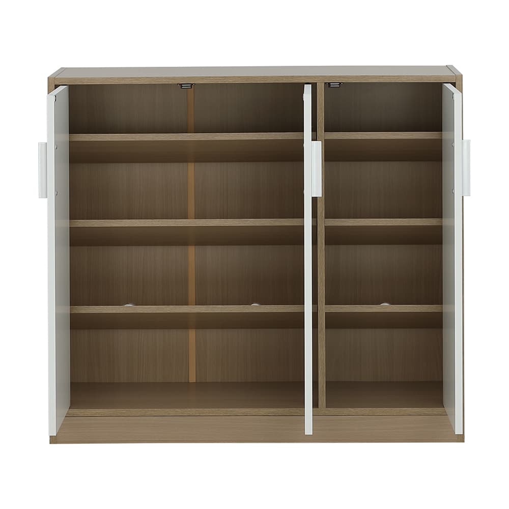 ตู้รองเท้า 3 บาน รุ่นมินิโอ ขนาด 90 ซม. - สีธรรมชาติ/ขาว