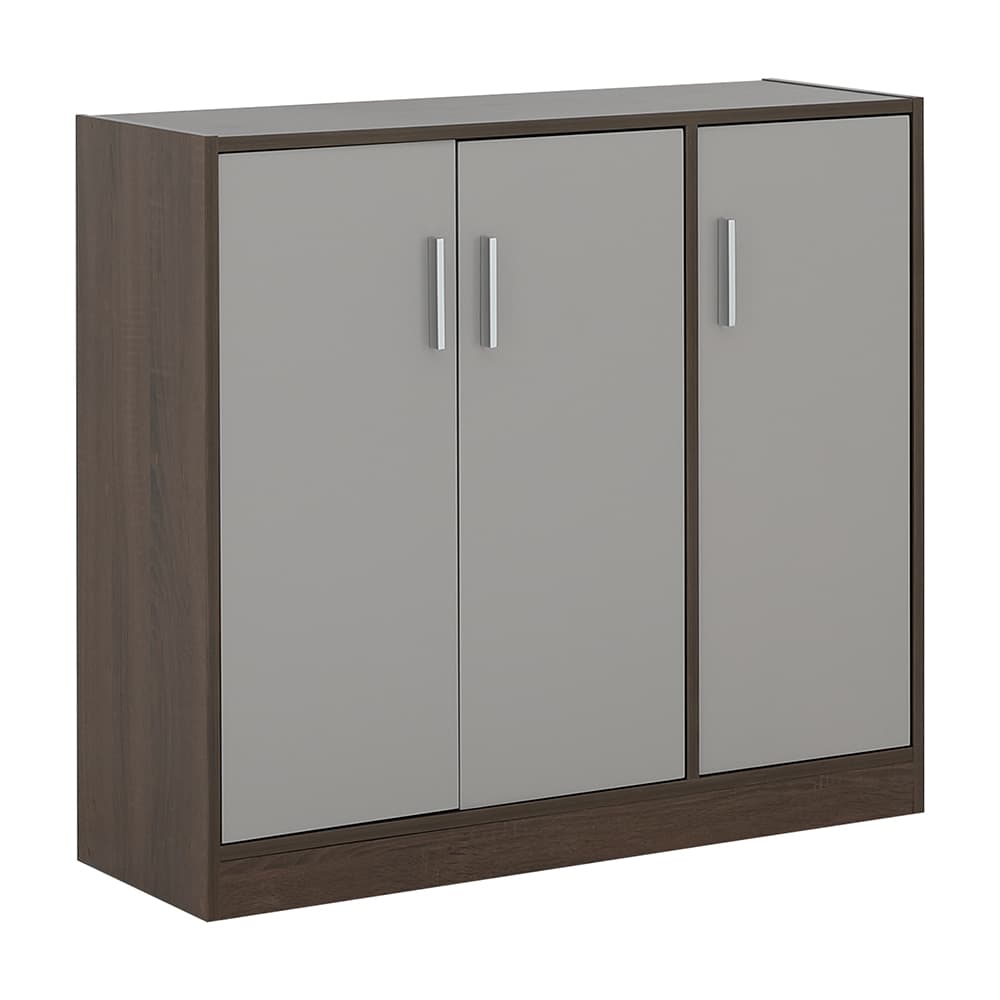 ตู้รองเท้า 3 บาน รุ่นมินิโอ ขนาด 90 ซม. - สีวอลนัท/เทา