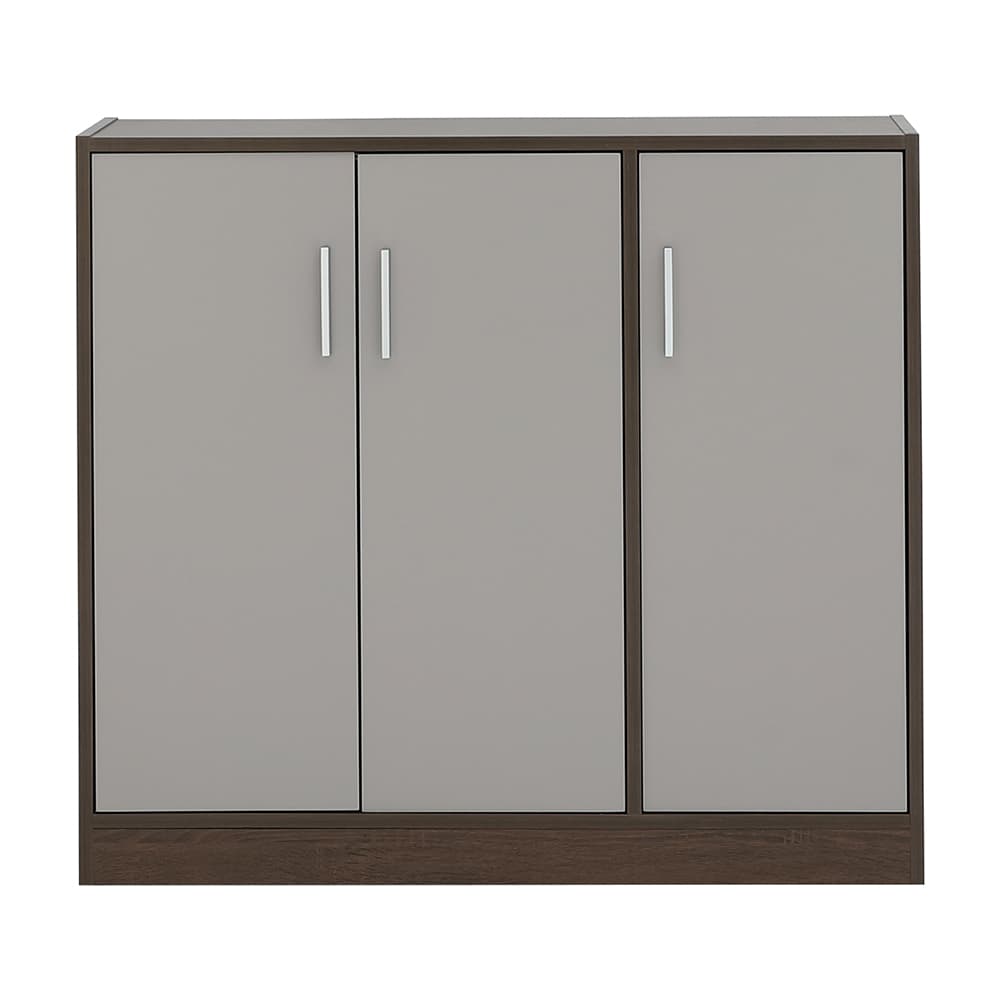 ตู้รองเท้า 3 บาน รุ่นมินิโอ ขนาด 90 ซม. - สีวอลนัท/เทา