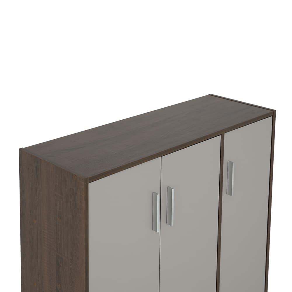 ตู้รองเท้า 3 บาน รุ่นมินิโอ ขนาด 90 ซม. - สีวอลนัท/เทา