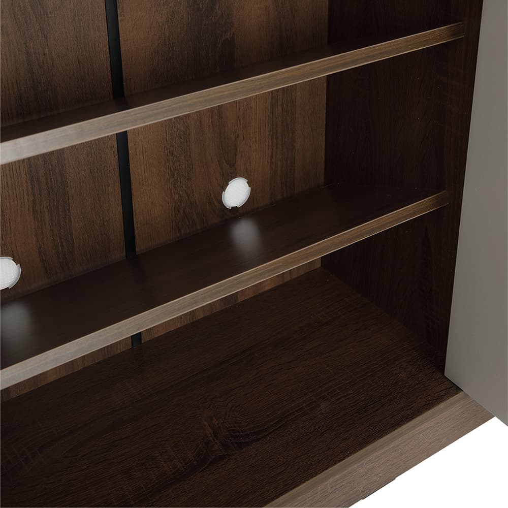 ตู้รองเท้า 3 บาน รุ่นมินิโอ ขนาด 90 ซม. - สีวอลนัท/เทา