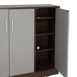 ตู้รองเท้า 3 บาน รุ่นมินิโอ ขนาด 90 ซม. - สีวอลนัท/เทา