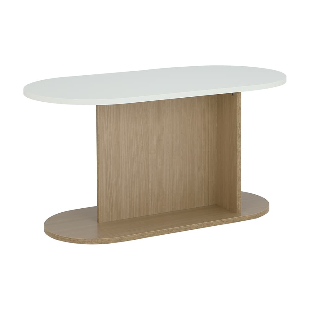 โต๊ะกลางท็อปรูปไข่ รุ่นมีอา ขนาด 80 ซม. - สีธรรมชาติ/ขาว