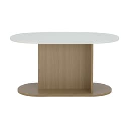 โต๊ะกลางท็อปรูปไข่ รุ่นมีอา ขนาด 80 ซม. - สีธรรมชาติ/ขาว