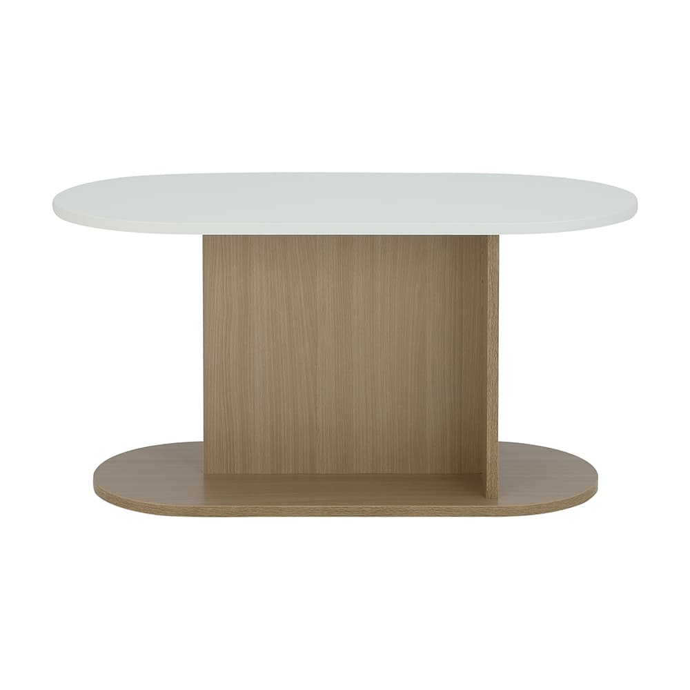 โต๊ะกลางท็อปรูปไข่ รุ่นมีอา ขนาด 80 ซม. - สีธรรมชาติ/ขาว