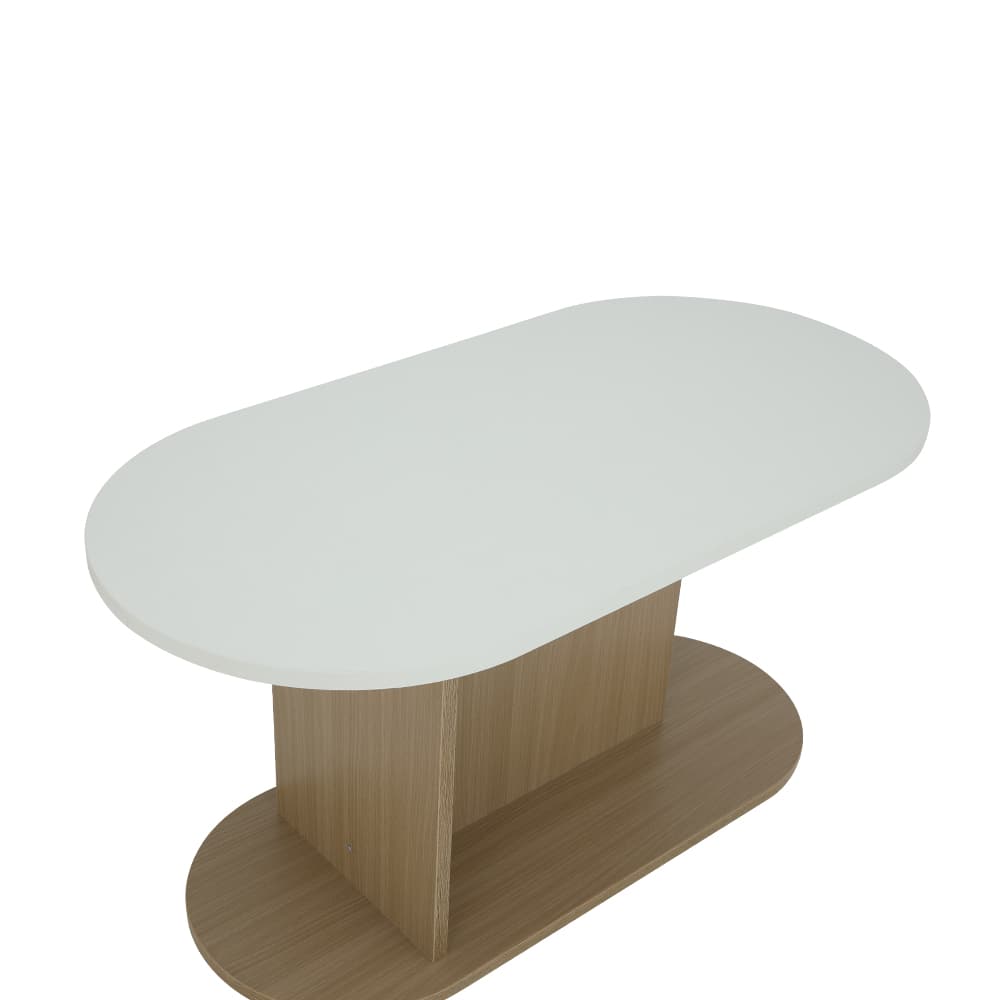 โต๊ะกลางท็อปรูปไข่ รุ่นมีอา ขนาด 80 ซม. - สีธรรมชาติ/ขาว