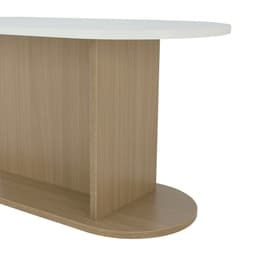 โต๊ะกลางท็อปรูปไข่ รุ่นมีอา ขนาด 80 ซม. - สีธรรมชาติ/ขาว