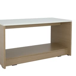 โต๊ะกลางท็อปเหลี่ยม รุ่นมีอา ขนาด 80 ซม. - สีธรรมชาติ/ขาว