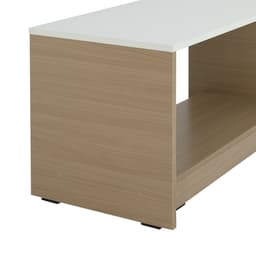 โต๊ะกลางท็อปเหลี่ยม รุ่นมีอา ขนาด 80 ซม. - สีธรรมชาติ/ขาว