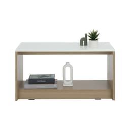 โต๊ะกลางท็อปเหลี่ยม รุ่นมีอา ขนาด 80 ซม. - สีธรรมชาติ/ขาว