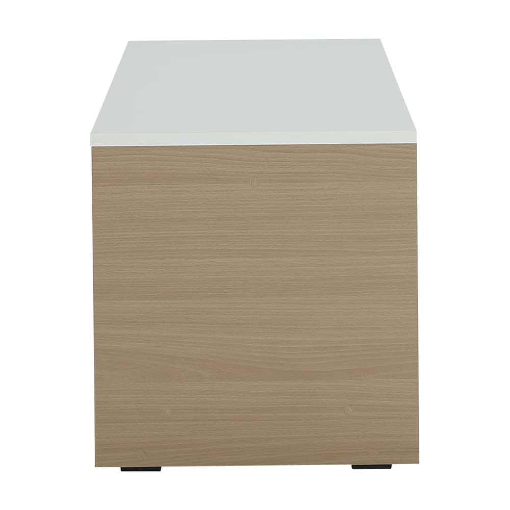 โต๊ะกลางท็อปเหลี่ยม รุ่นมีอา ขนาด 80 ซม. - สีธรรมชาติ/ขาว