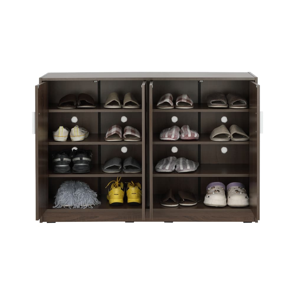 ตู้รองเท้า 4 บาน รุ่นแวนเนส ขนาด 120 ซม. - สีวอลนัท