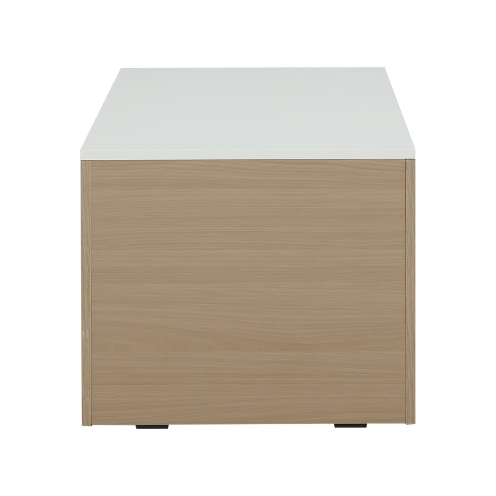 โต๊ะกลางพร้อมลิ้นชัก รุ่นมาเรีย ขนาด 100 ซม. - สีธรรมชาติ/ขาว