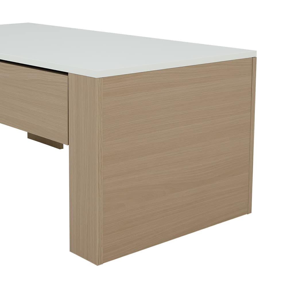 โต๊ะกลางพร้อมลิ้นชัก รุ่นมาเรีย ขนาด 100 ซม. - สีธรรมชาติ/ขาว