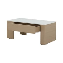 โต๊ะกลางพร้อมลิ้นชัก รุ่นมาเรีย ขนาด 100 ซม. - สีธรรมชาติ/ขาว