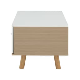 โต๊ะกลางท็อปเหลี่ยมพร้อมลิ้นชัก รุ่นมาเรีย ขนาด 100 ซม. - สีธรรมชาติ/ขาว